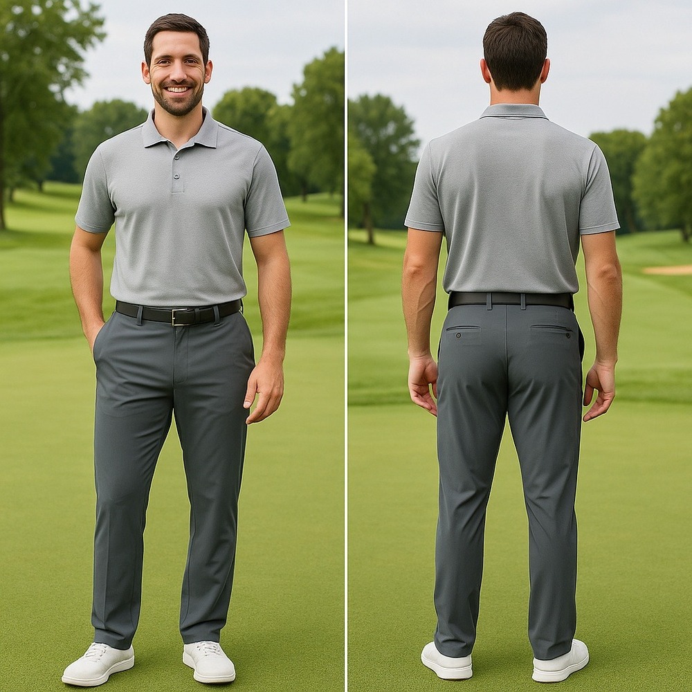 Chaps Golf Pants Men's 34x32 Gray Tech Performance Lightweight Stretch Trousers‎